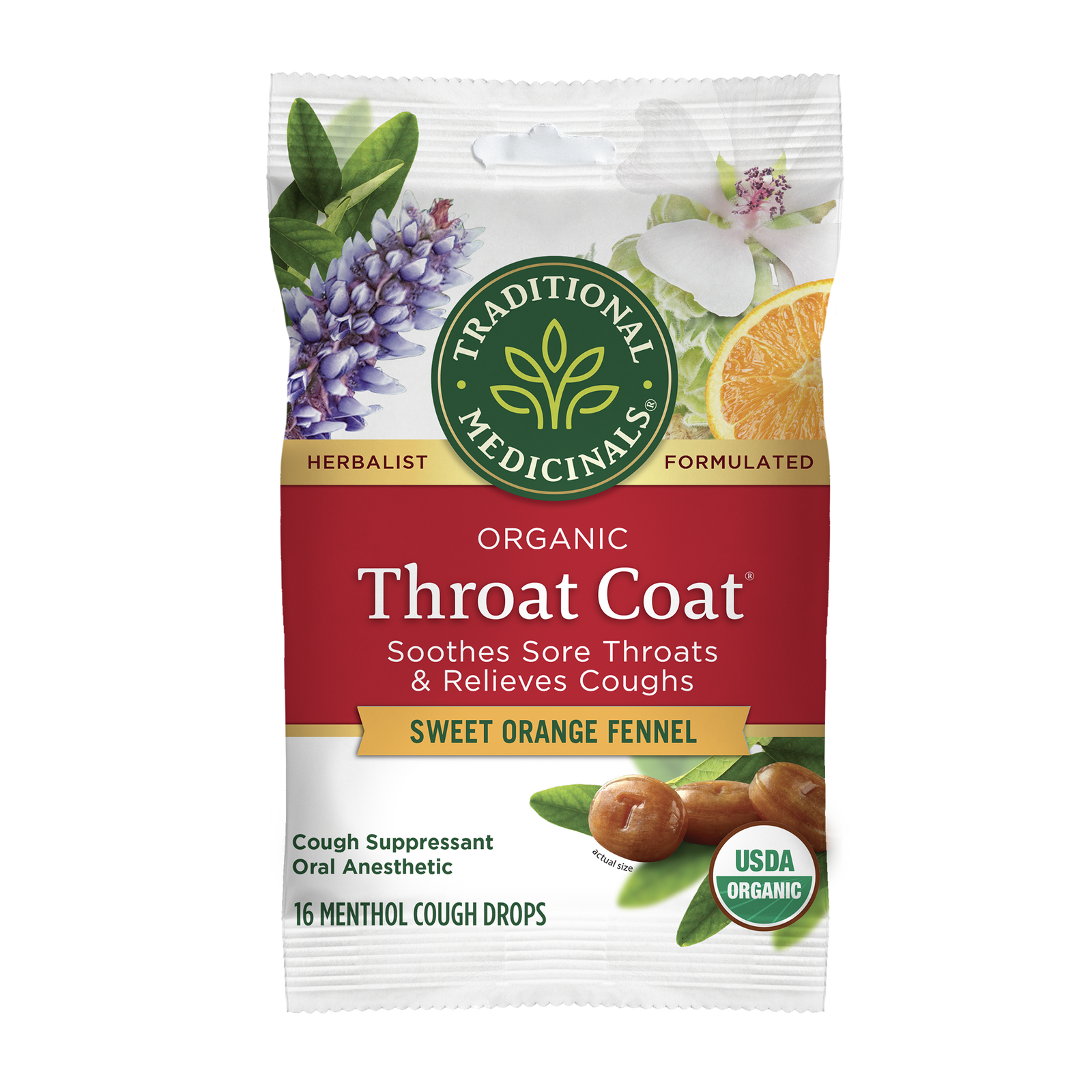 Traditional Medicinals Throat Coat® Sweet Orange Fennel Lozenges