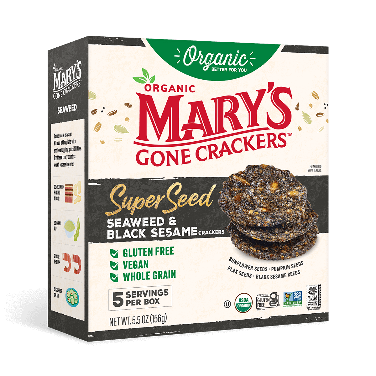 Mary's Gone Crackers Super Seed Seaweed & Black Sesame