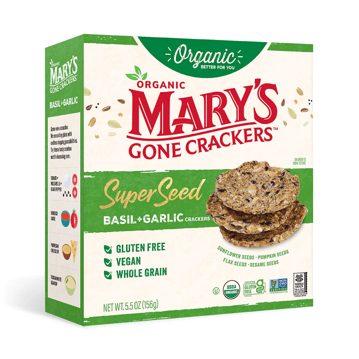 Mary's Gone Crackers Super Seed Basil & Garlic Crackers